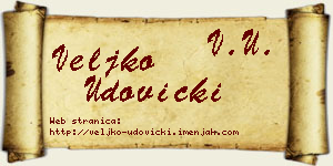 Veljko Udovički vizit kartica